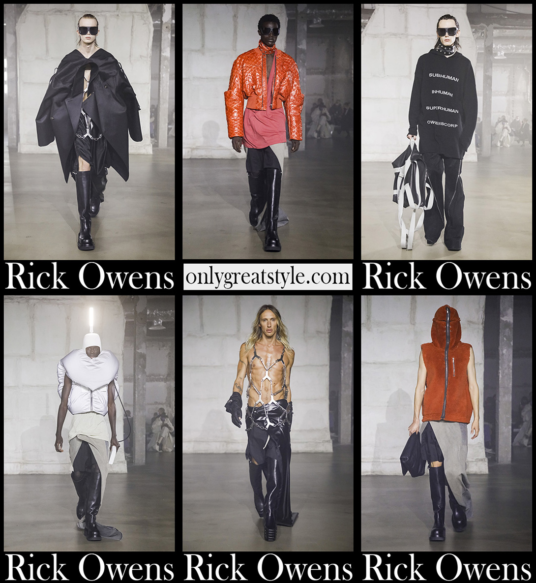 Fashion Rick Owens fall winter 2022 2023 clothing Fashion Rick Owens fall winter 2022 2023 clothing