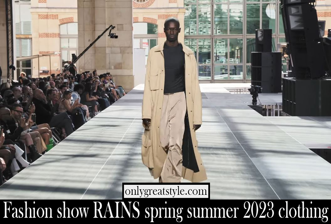 Fashion show RAINS spring summer 2023 clothing