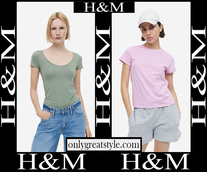 HM t shirts 2023 new arrivals women's clothing